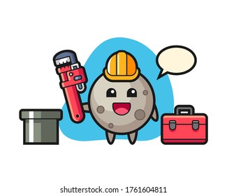 Moon cartoon as a plumber