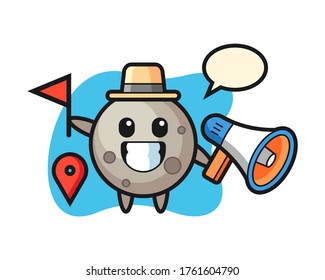 Moon cartoon as a tour guide