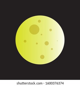 Moon cartoon vector illustration yellow and black background editable eps 10