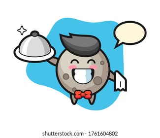 Moon cartoon as a waiters