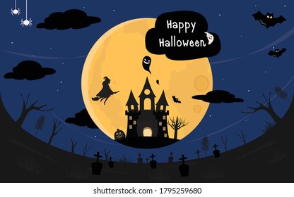 Moon Castle - Halloween background.