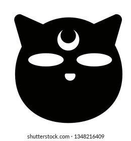 Moon cat flat illustration on white