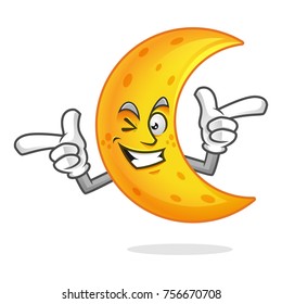 Moon character design or mascot, perfect for logo, web and print illustration