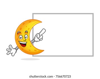 Moon character design or mascot, perfect for logo, web and print illustration
