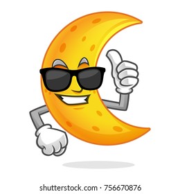 Moon character design or mascot, perfect for logo, web and print illustration