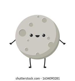 Moon character design. Moon vector. Moon on white background.