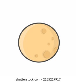 Moon Character Flat Cartoon Vector Design Illustration