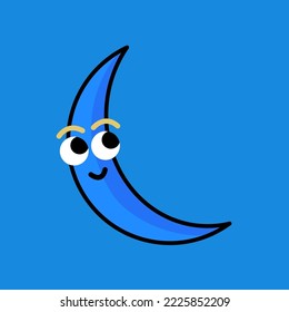 Moon character vector illustration,cute moon character