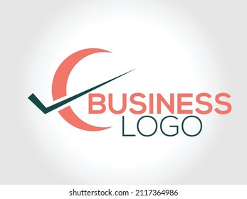 moon with checkmark logo vector business logo design