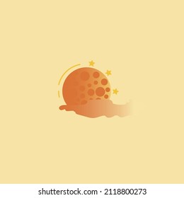 Moon with cheese in minimalist design