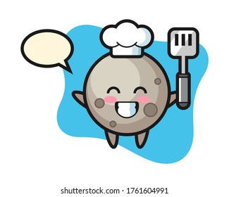 Moon chef cartoon is cooking