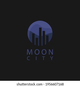 Moon City Logo Design Vector