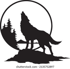 Moon Clipart Wolf Silhouette Wolf Howling At Moon Silhouette.