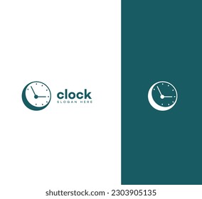 MOON Clock logo icon symbol design template vector illustration