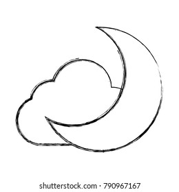 Moon and cloud cartoon