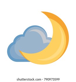 Moon and cloud cartoon