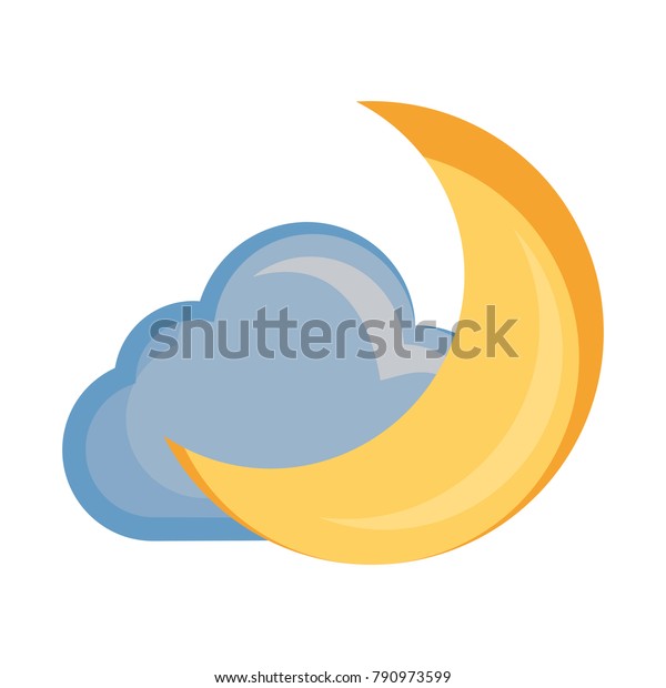 Moon and cloud\
cartoon