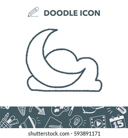 moon and cloud doodle drawing