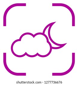 Moon cloud icon in focus. White background
