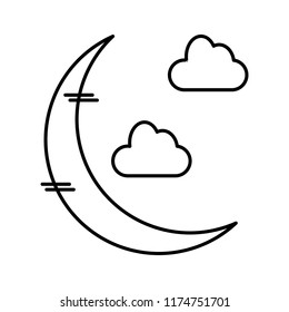 moon and cloud icon, illustration isolated vector sign symbol