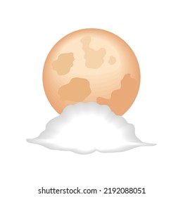 moon and cloud icon isolated