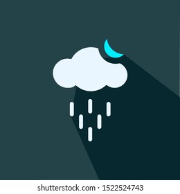 Moon with cloud icon - cloud and rain sign