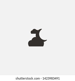 moon cloud icon sign signifier vector