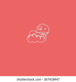 Moon and cloud icon. Sleep dreams symbol.