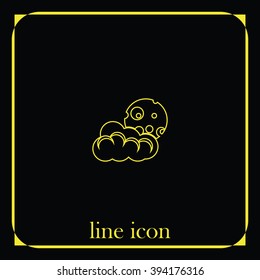 Moon and cloud icon. Sleep dreams symbol.