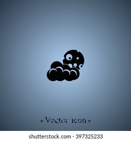 Moon and cloud icon. Sleep dreams symbol.