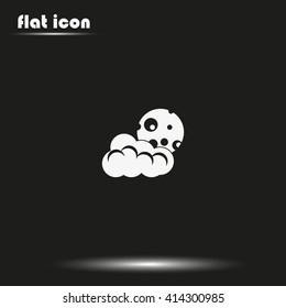 Moon and cloud icon. Sleep dreams symbol.