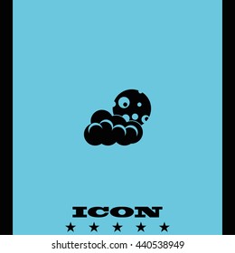 Moon and cloud icon. Sleep dreams symbol.
