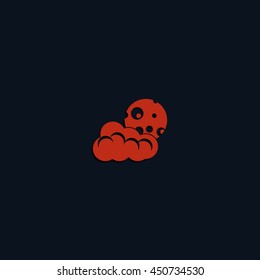 Moon and cloud icon. Sleep dreams symbol.