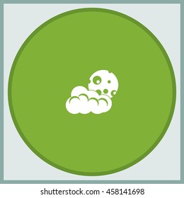 Moon and cloud icon. Sleep dreams symbol.