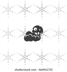 Moon and cloud icon. Sleep dreams symbol.