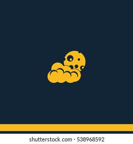 Moon and cloud icon. Sleep dreams symbol.