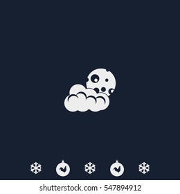 Moon and cloud icon. Sleep dreams symbol.