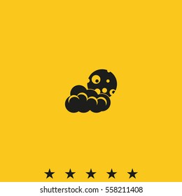 Moon and cloud icon. Sleep dreams symbol.