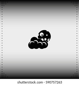 Moon and cloud icon. Sleep dreams symbol.