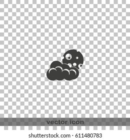 Moon and cloud icon. Sleep dreams symbol.