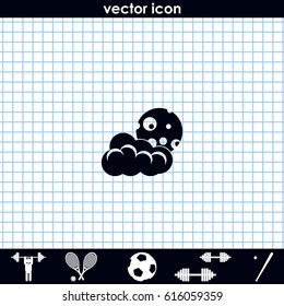 Moon and cloud icon. Sleep dreams symbol.