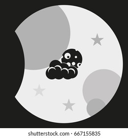 Moon and cloud icon. Sleep dreams symbol.