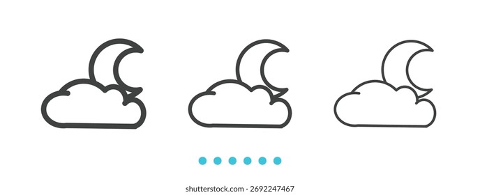 Symbol für Mondwolke. Dünne Linie Symbol Vektor