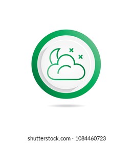 moon and Cloud icon (vector illustration)