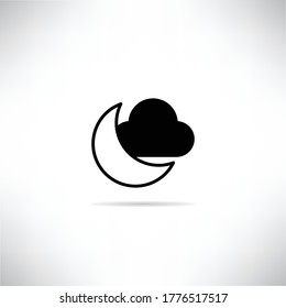 moon and cloud icon with vector illustration