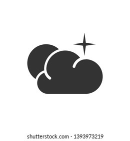 Moon and Cloud Icon. Weather Element Illustration As A Simple Vector Sign & Trendy Symbol for Design and Websites, Presentation or Mobile Application.