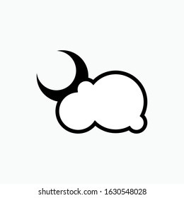 Moon and Cloud Icon. Weather Element Illustration As A Simple Vector Sign & Trendy Symbol for Design and Websites, Presentation or Apps Element.
