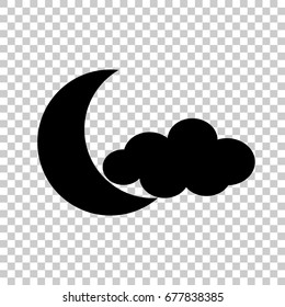 Moon and cloud icon. Weather forecast. Vector icon illustration