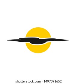 Moon and cloud icons are designed in yellow black