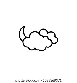 moon and cloud iconVector illustration in black